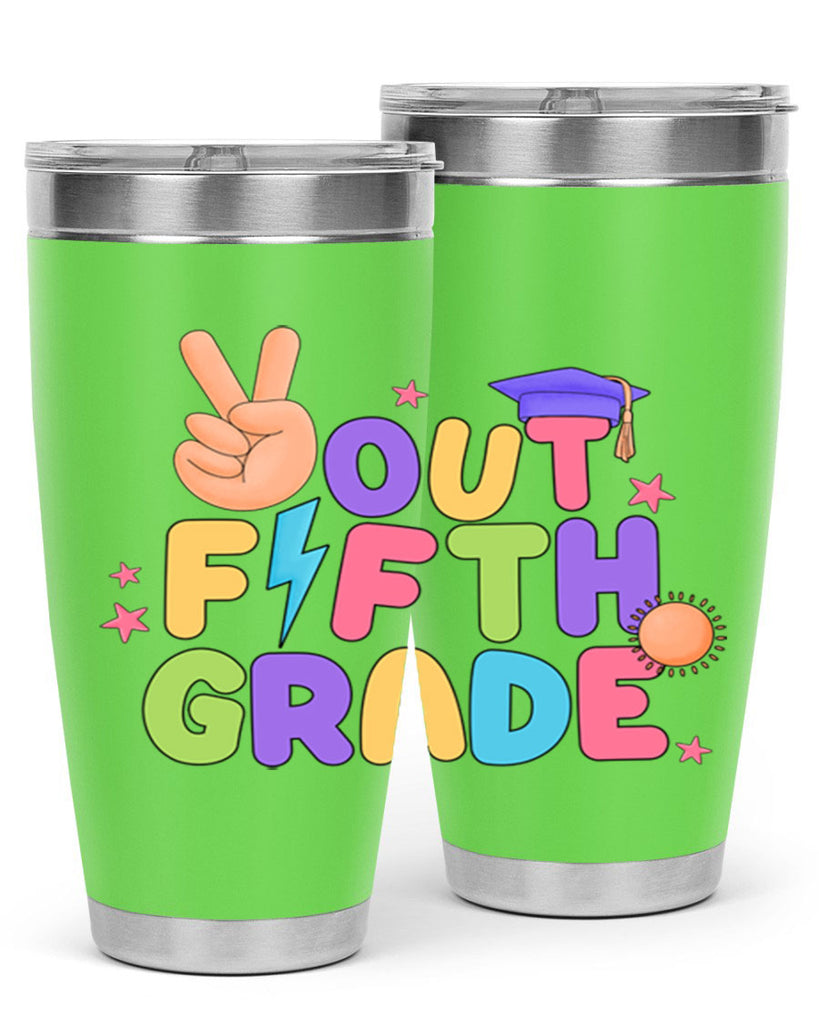 Peace Out 5th Grade Peace 20#- 5th grade- Tumbler