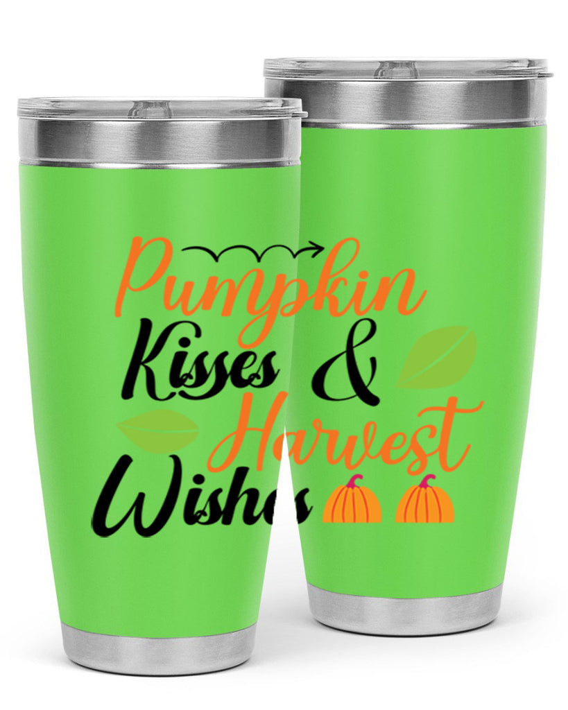 Pumpkin Kisses Harvest Wishes 523#- fall- Tumbler