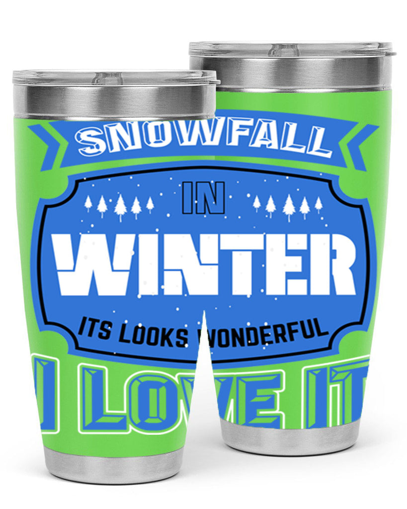 Snowfall in Winter 372#- winter- Tumbler