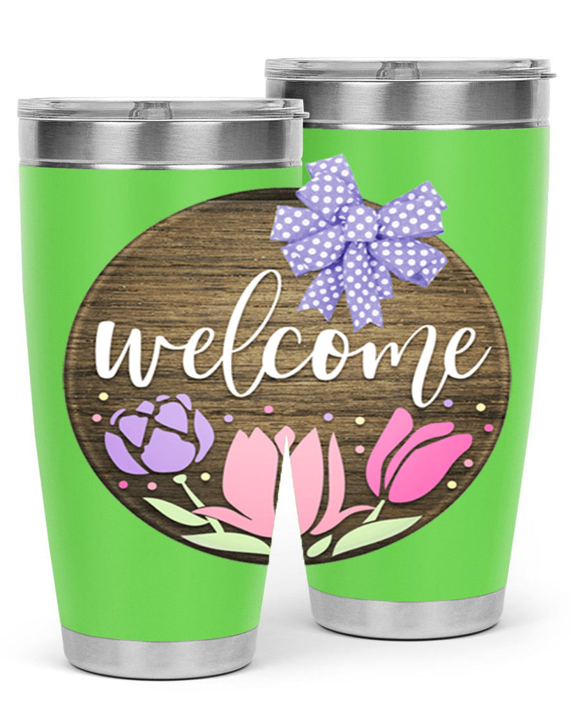 Welcome three flowers Mockup586#- spring- Tumbler