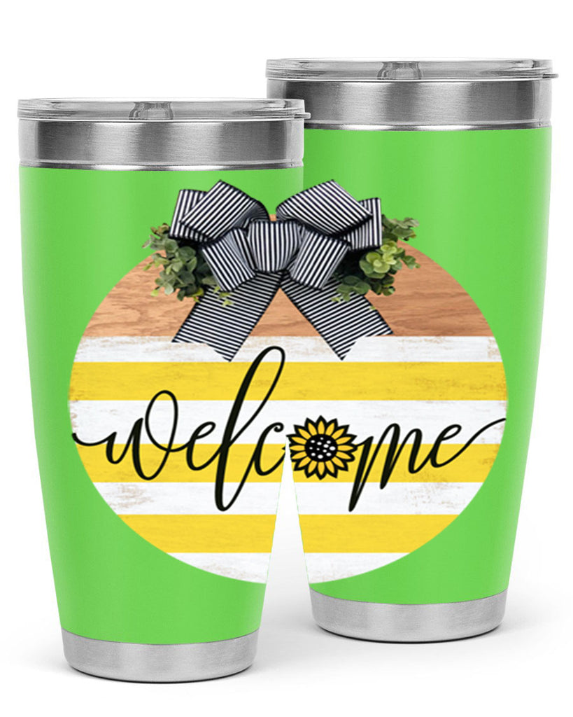 Welcome with sunflower Mockup591#- spring- Tumbler