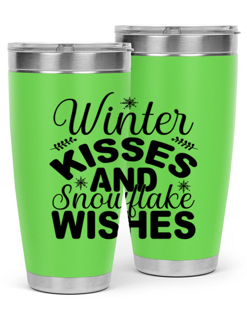 Winter Kisses and Snowflake Wishes 514#- winter- Tumbler