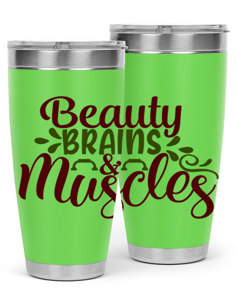 beauty brains muscles 52#- gym- Tumbler