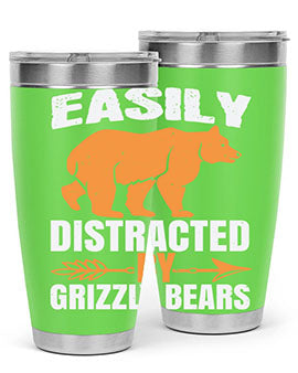 easily distracted by grizzly bears 1#- Bears- Tumbler