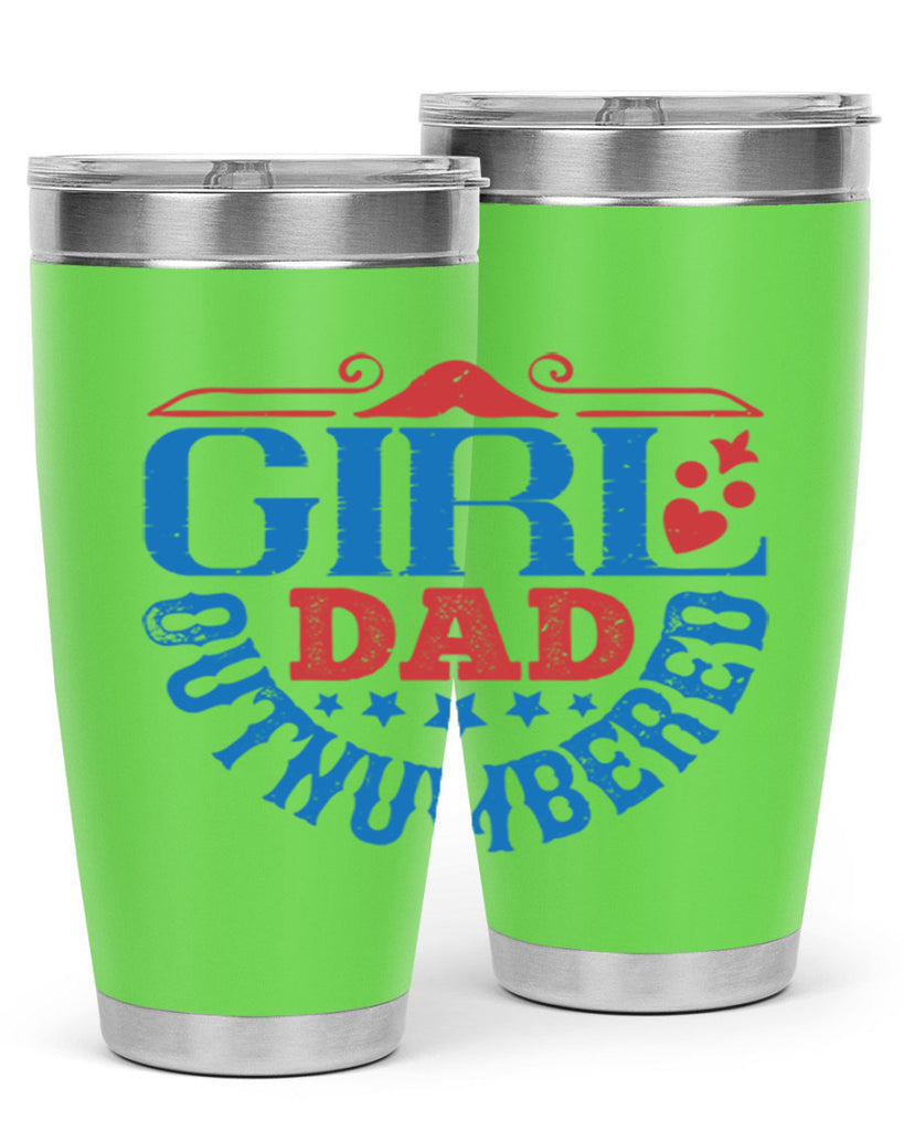 girl dad outnumbered 219#- fathers day- Tumbler