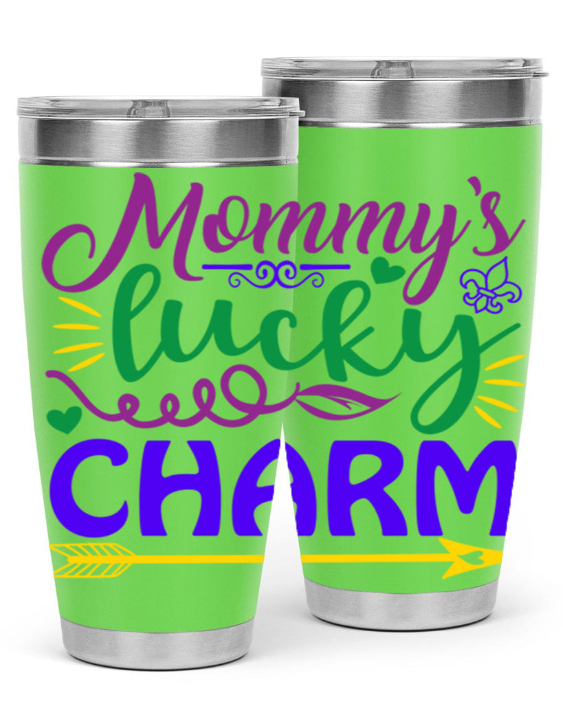 mommys lucky charm 6#- mardi gras- Tumbler