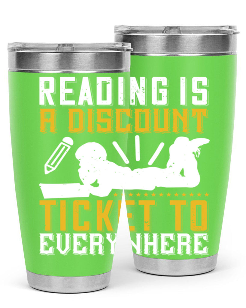 reading is a discount ticket to everywhere 16#- reading- Tumbler