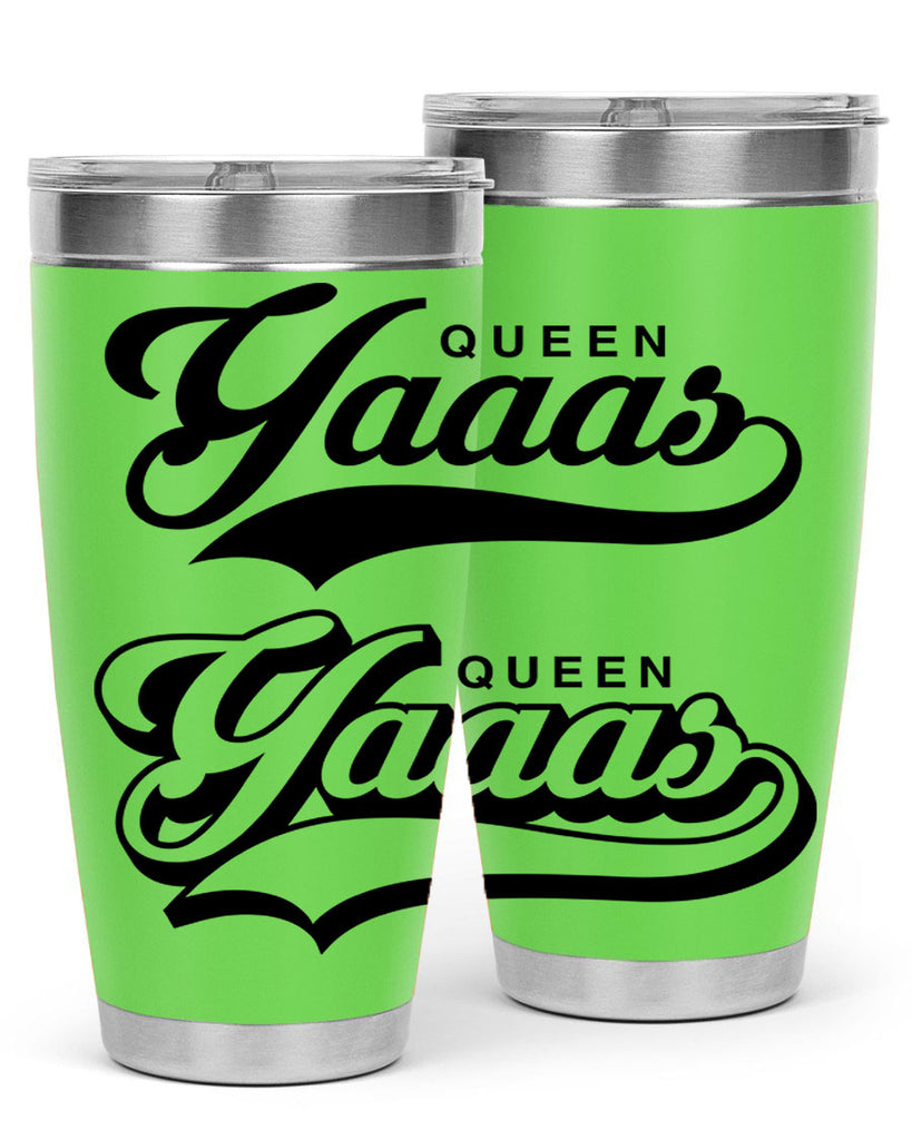 yaaas queen script 6#- black words phrases- Cotton Tank