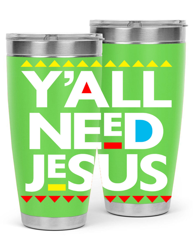 yall need jesus 4#- black words phrases- Cotton Tank