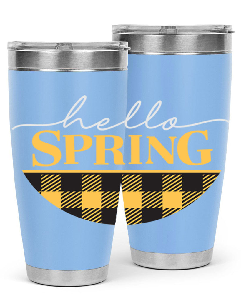 Hello Spring plaid 203#- spring- Tumbler