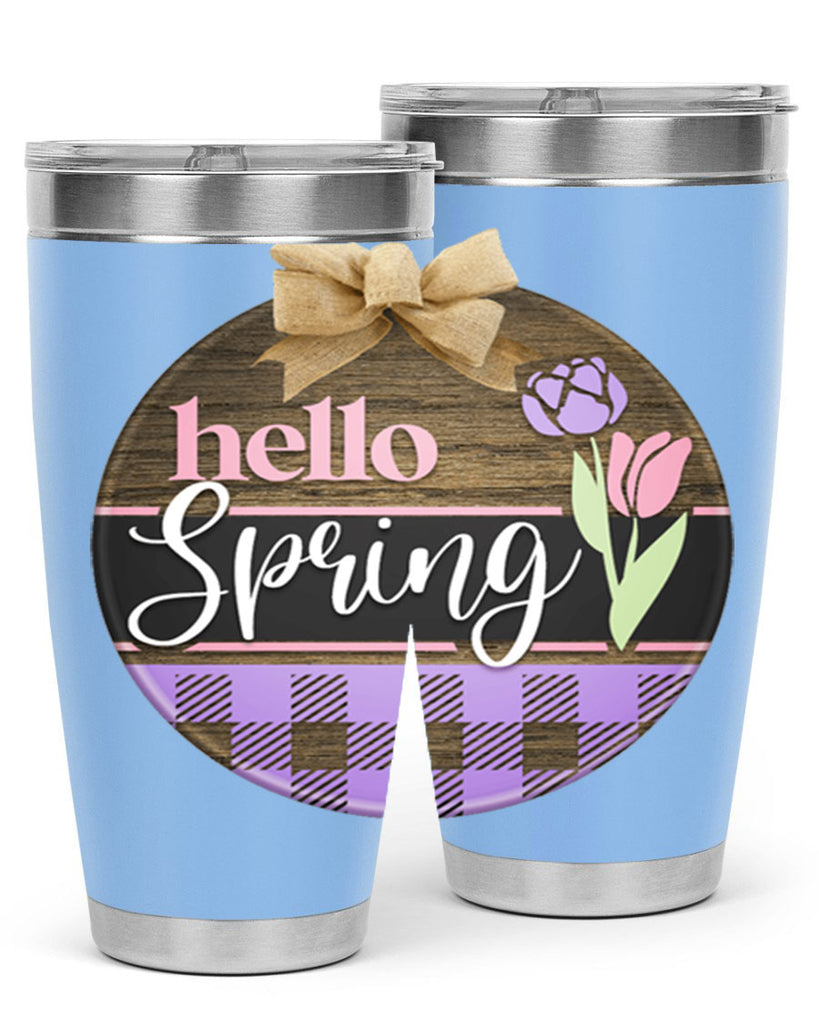 Hello spring plaid Mockup205#- spring- Tumbler