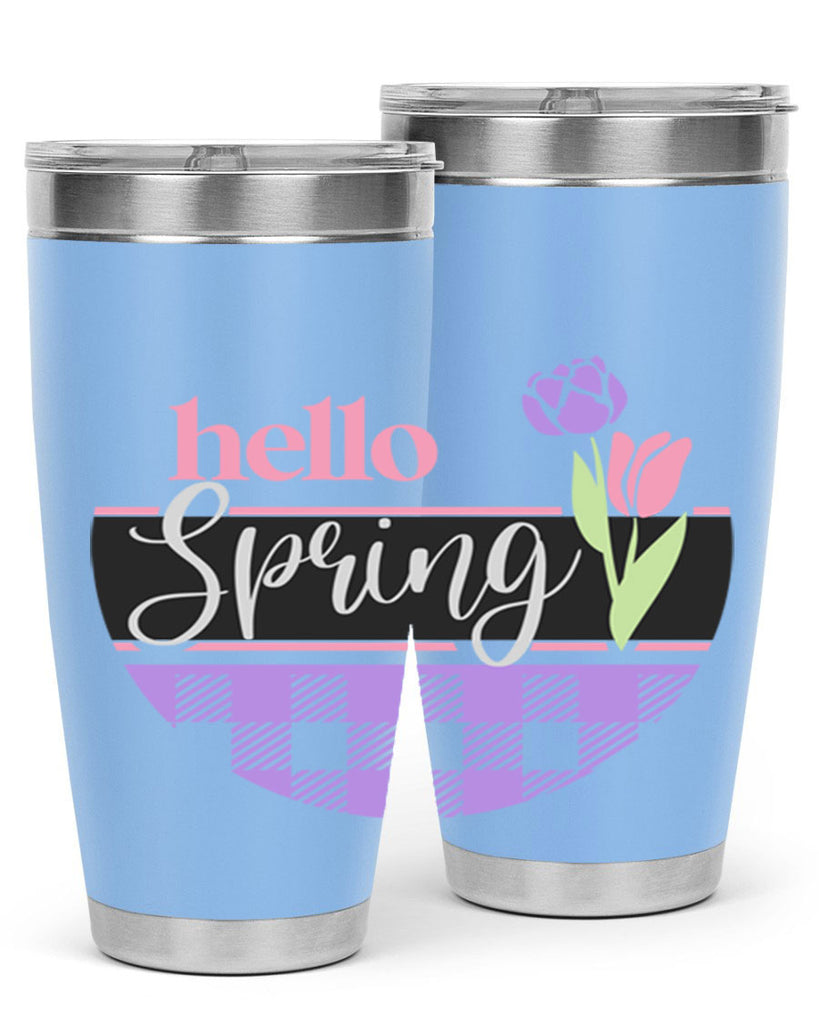 Hello spring plaid206#- spring- Tumbler