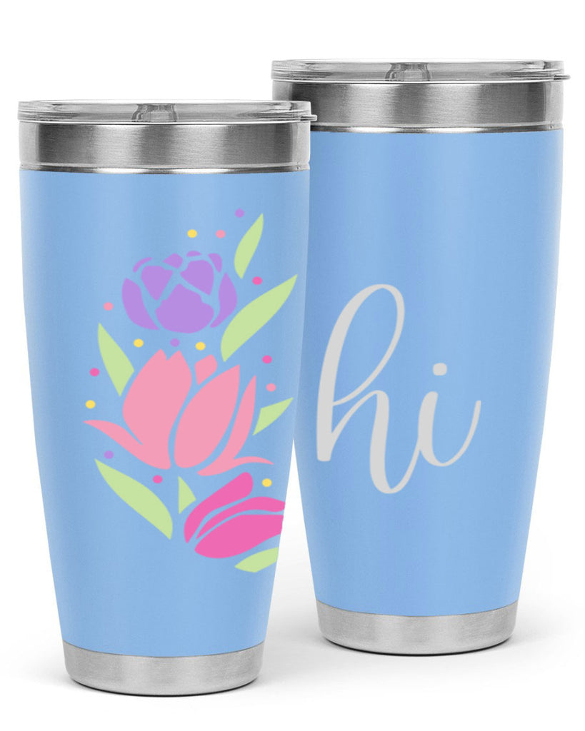 Hi pink flowers238#- spring- Tumbler