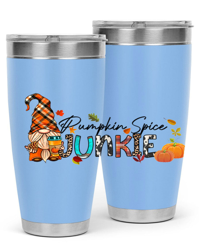 PumpkinSpiceJunkieFallGnome 567#- fall- Tumbler