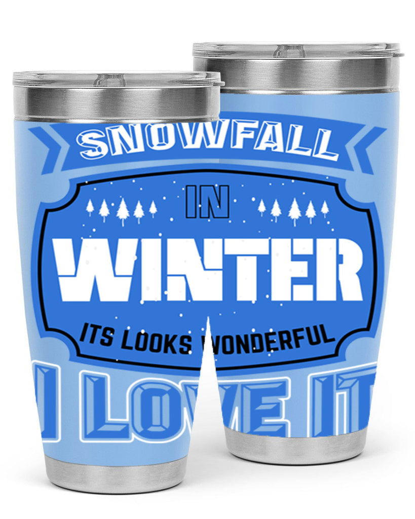 Snowfall in Winter 372#- winter- Tumbler