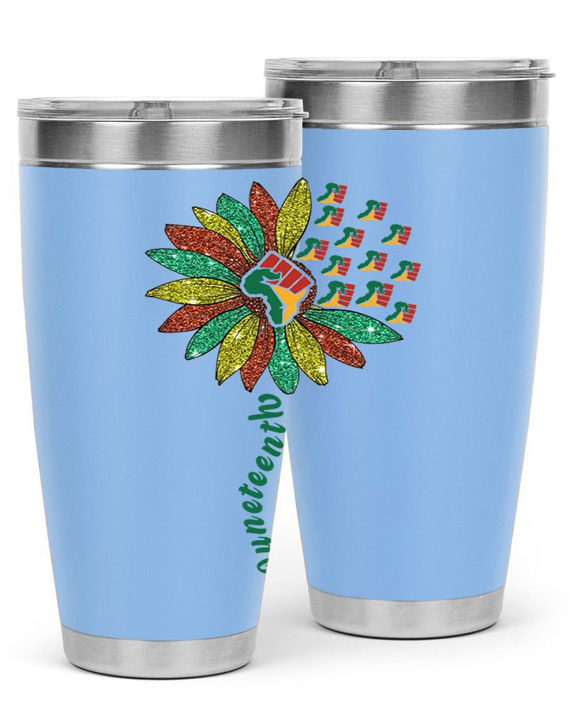 Sunflower Fist Juneteenth Black History 24#- Juneteenth- tumbler