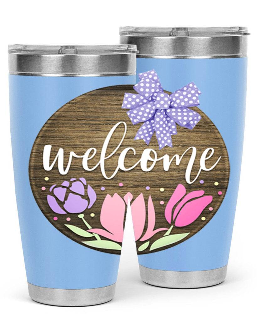 Welcome three flowers Mockup586#- spring- Tumbler