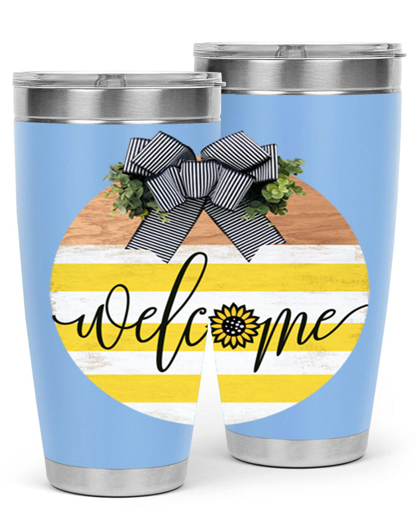 Welcome with sunflower Mockup591#- spring- Tumbler
