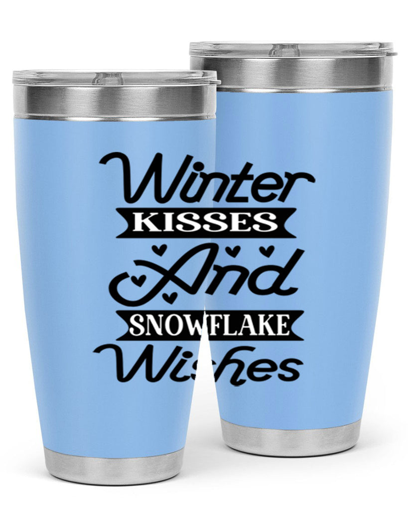 Winter Kisses And Snowflake Wishes 515#- winter- Tumbler
