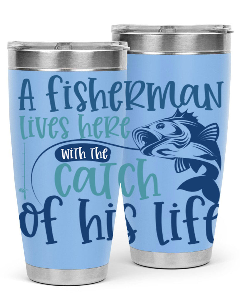 a fisherman lives here with the catch 228#- fishing- Tumbler