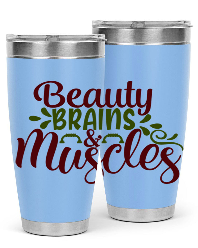 beauty brains muscles 52#- gym- Tumbler