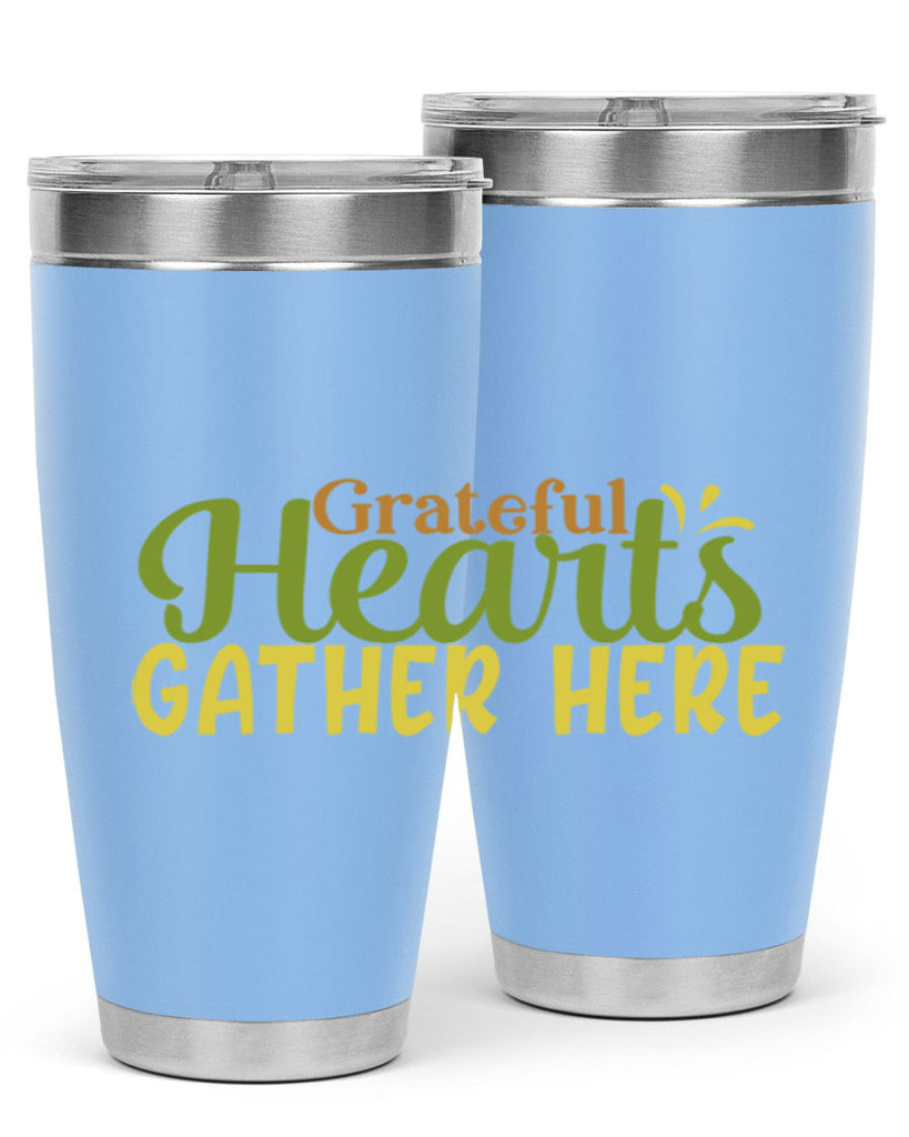 grateful hearts gather here 59#- thanksgiving- Tumbler