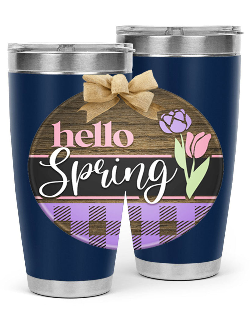 Hello spring plaid Mockup205#- spring- Tumbler