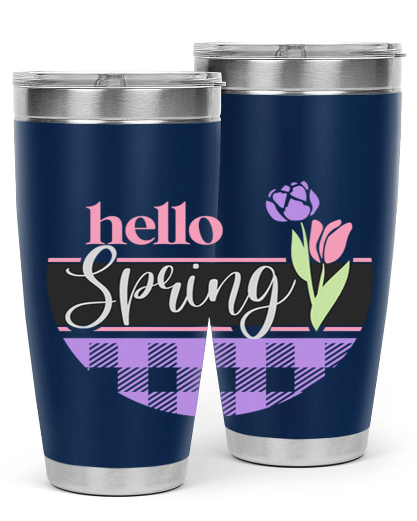 Hello spring plaid206#- spring- Tumbler