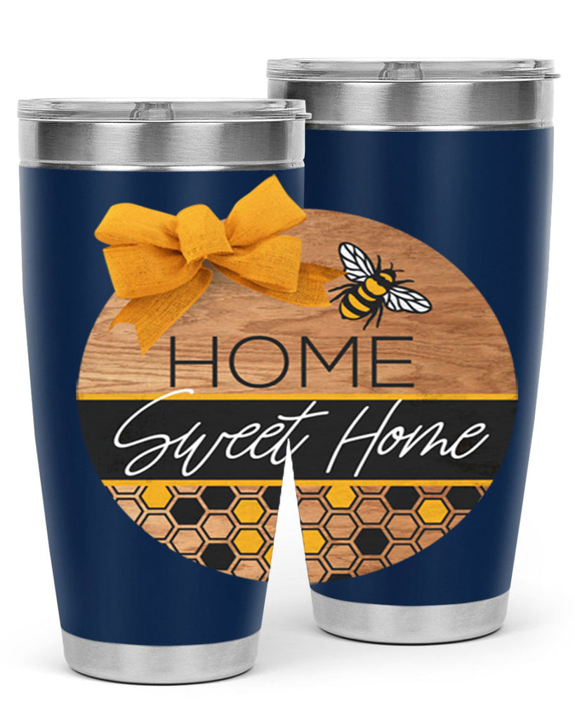 Home Sweet Home Bee and hive pattern Mockup242#- spring- Tumbler