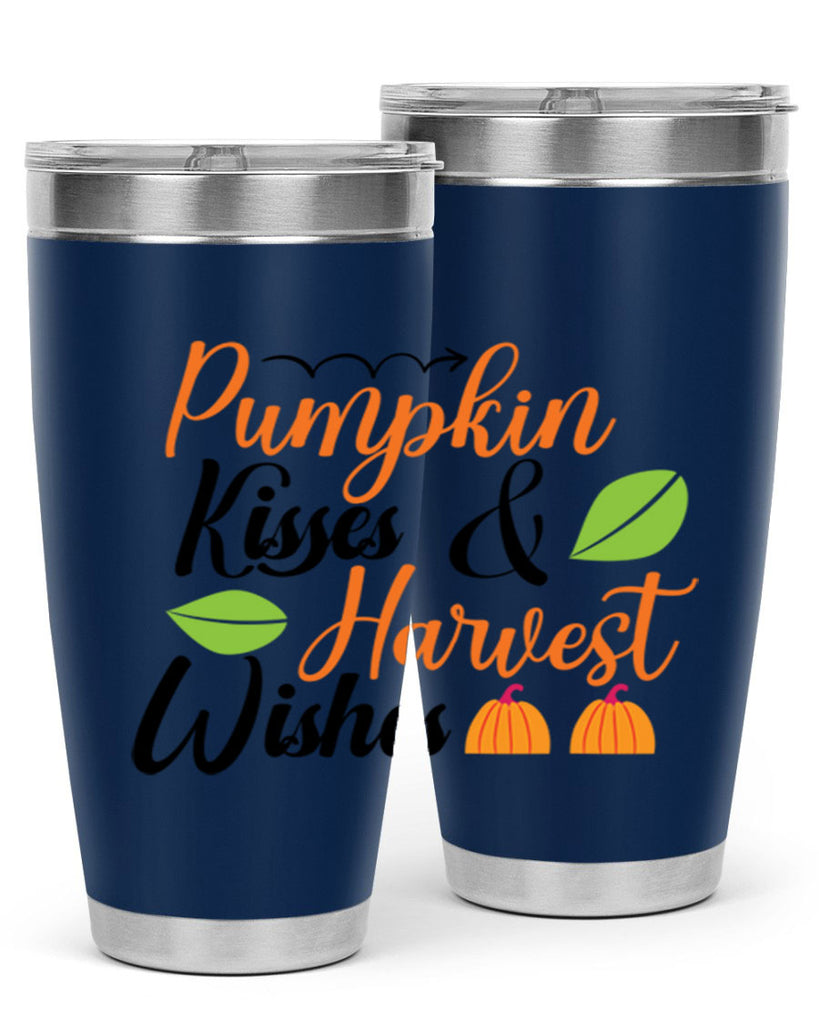 Pumpkin Kisses Harvest Wishes 523#- fall- Tumbler