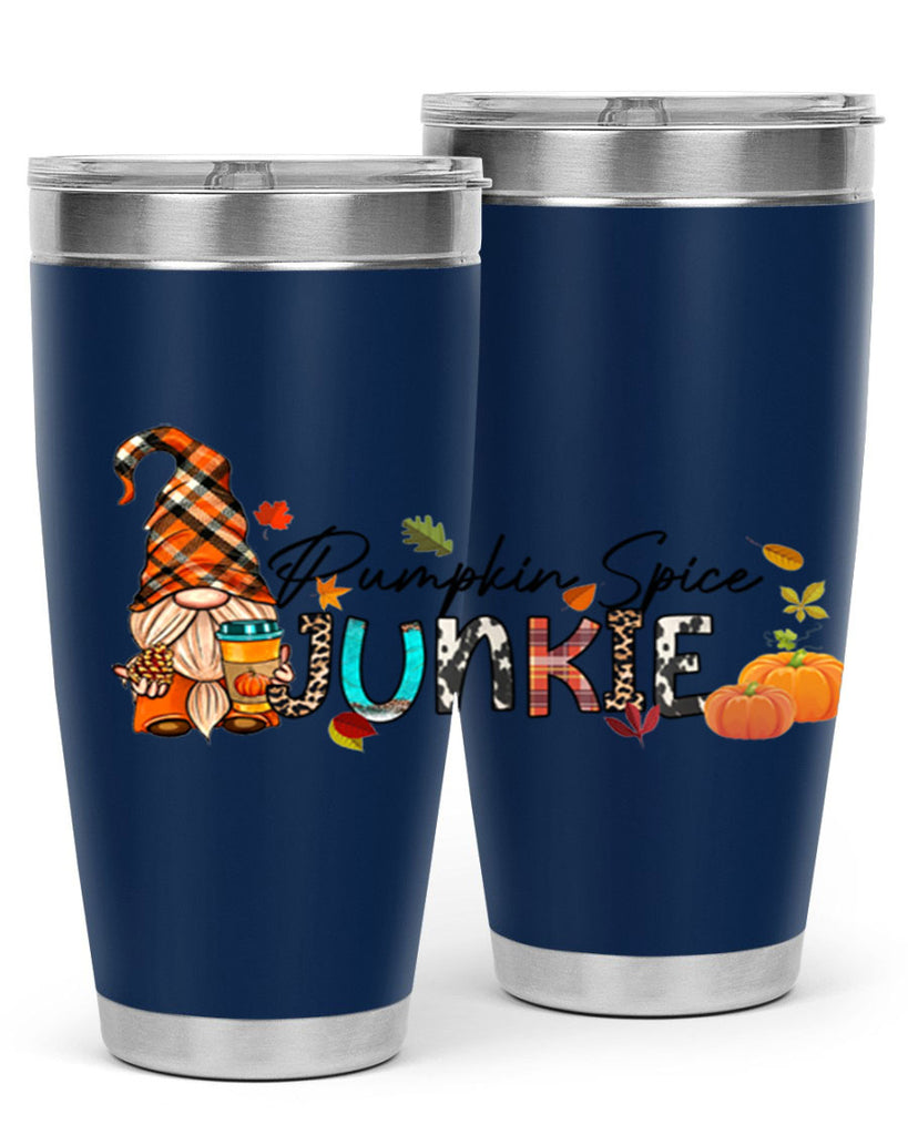 PumpkinSpiceJunkieFallGnome 567#- fall- Tumbler