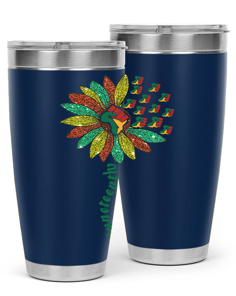 Sunflower Fist Juneteenth Black History 24#- Juneteenth- tumbler