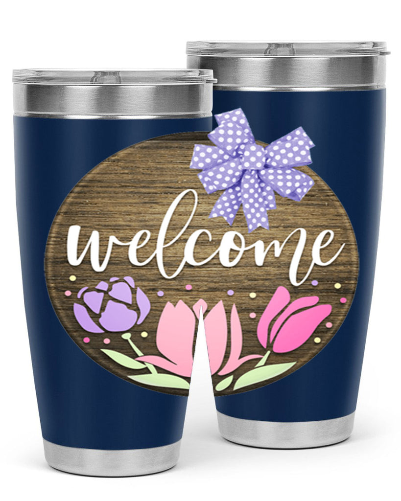 Welcome three flowers Mockup586#- spring- Tumbler