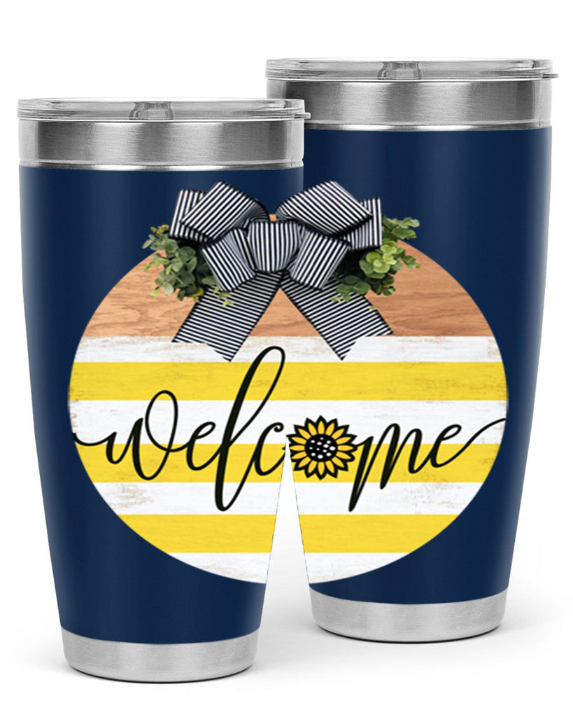 Welcome with sunflower Mockup591#- spring- Tumbler