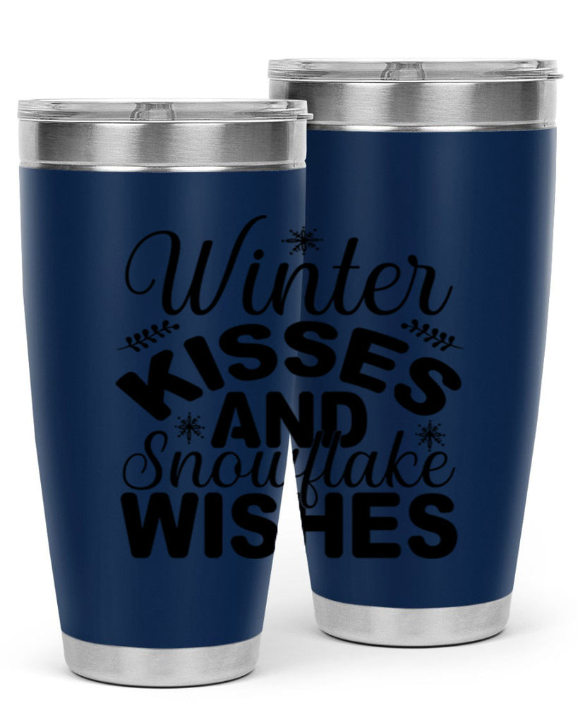 Winter Kisses and Snowflake Wishes 514#- winter- Tumbler
