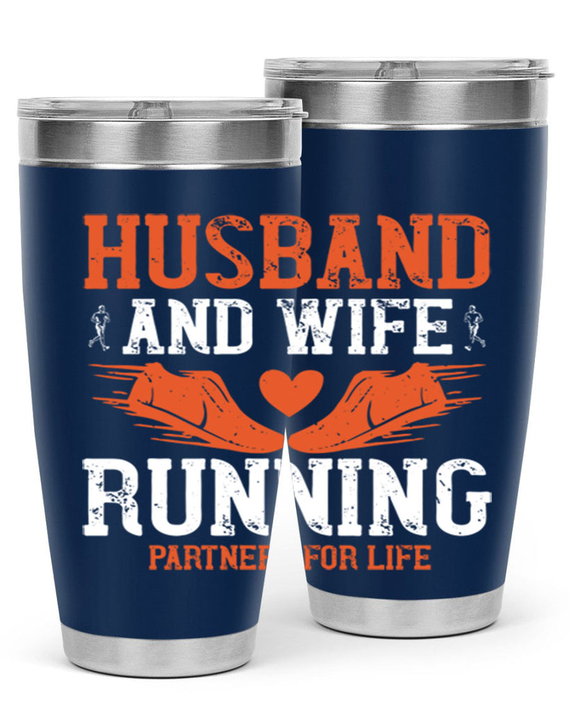 husband and wife running partners for life 41#- running- Tumbler