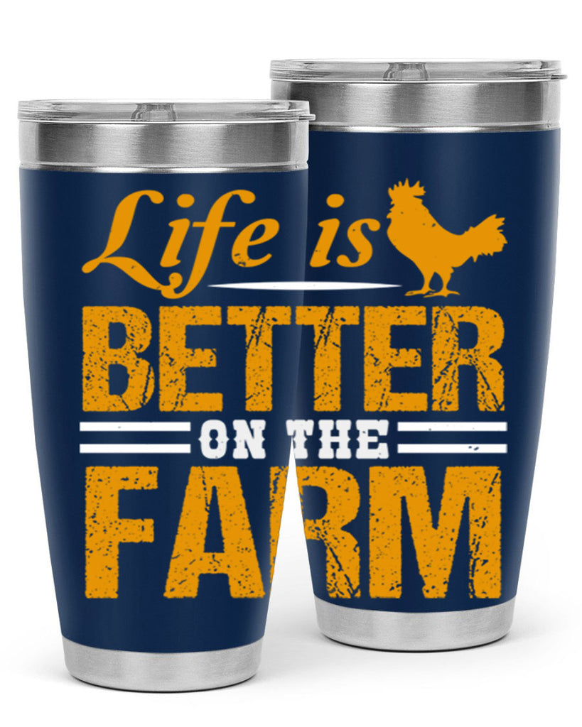 life is better on the farm 44#- farming and gardening- Tumbler