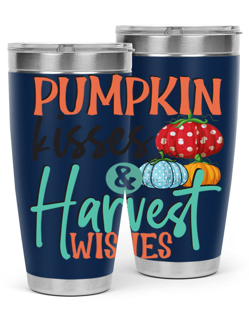 pumpkin kisses harvest wishes 526#- fall- Tumbler