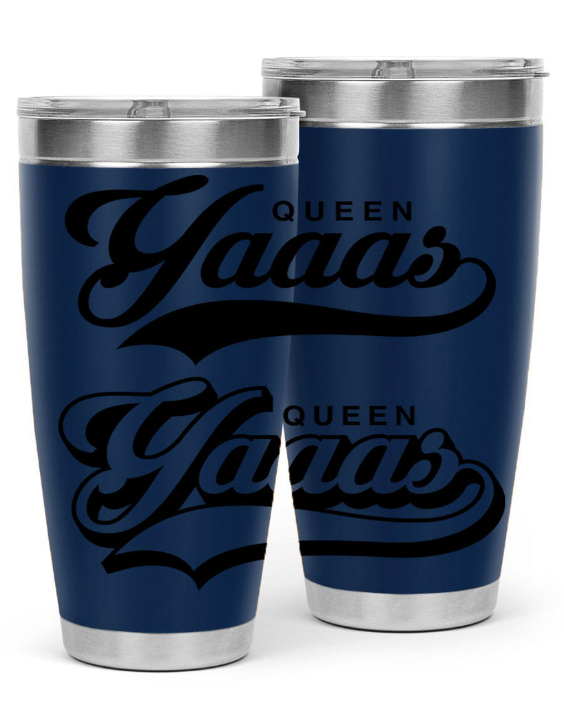 yaaas queen script 5#- black words phrases- Cotton Tank