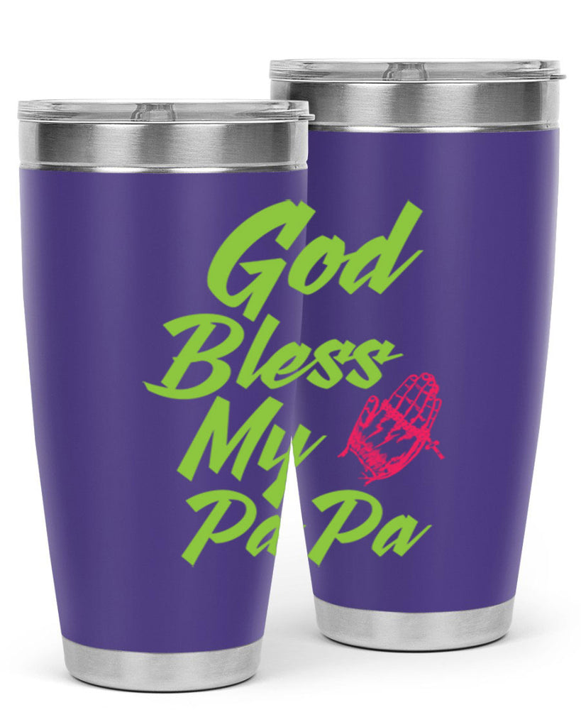 God Bless Papa 107#- grandpa - papa- Tumbler