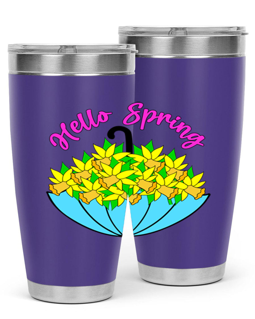 Hello Spring Umbrella Daffodils207#- spring- Tumbler