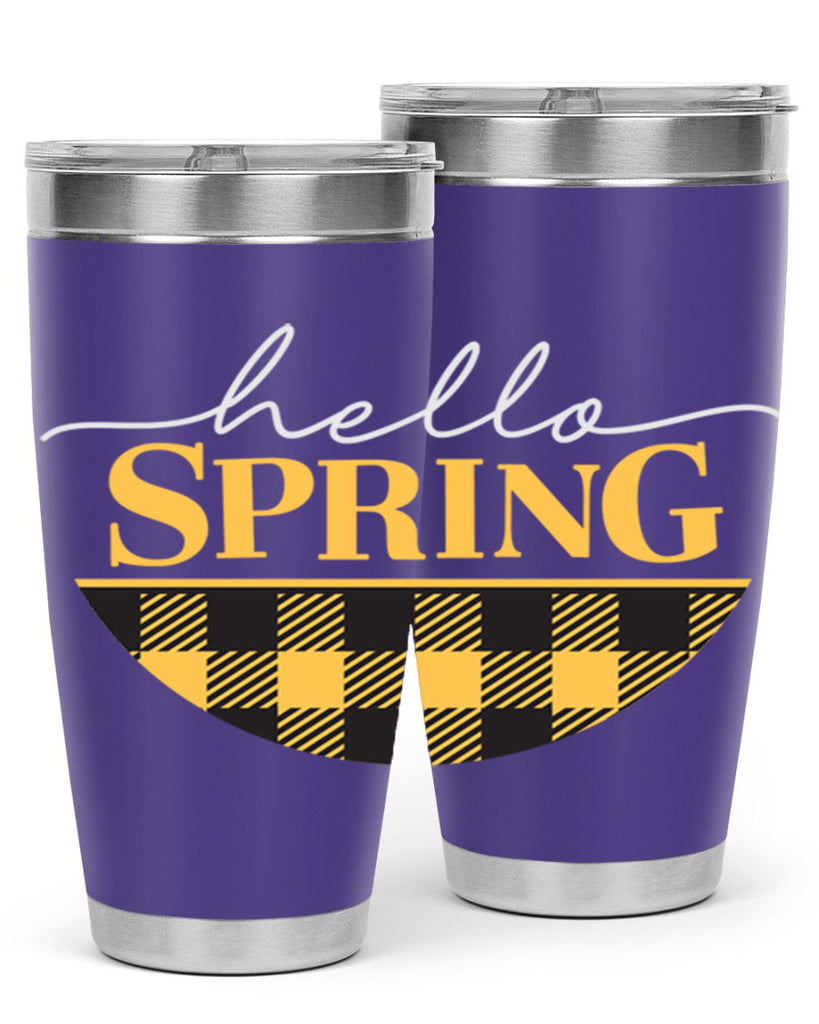 Hello Spring plaid 203#- spring- Tumbler