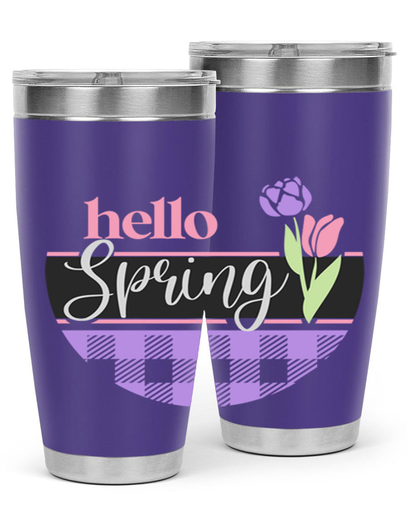 Hello spring plaid206#- spring- Tumbler