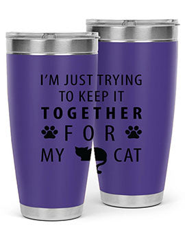 I’m Just Trying Style 61#- cat- Tumbler