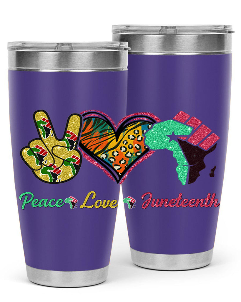 Peace Love Juneteenth Day Fist Png 8#- Juneteenth- tumbler