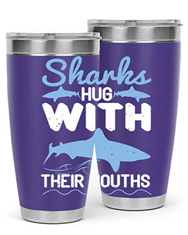 Sharks hug with their mouths Style 22#- shark  fish- Tumbler