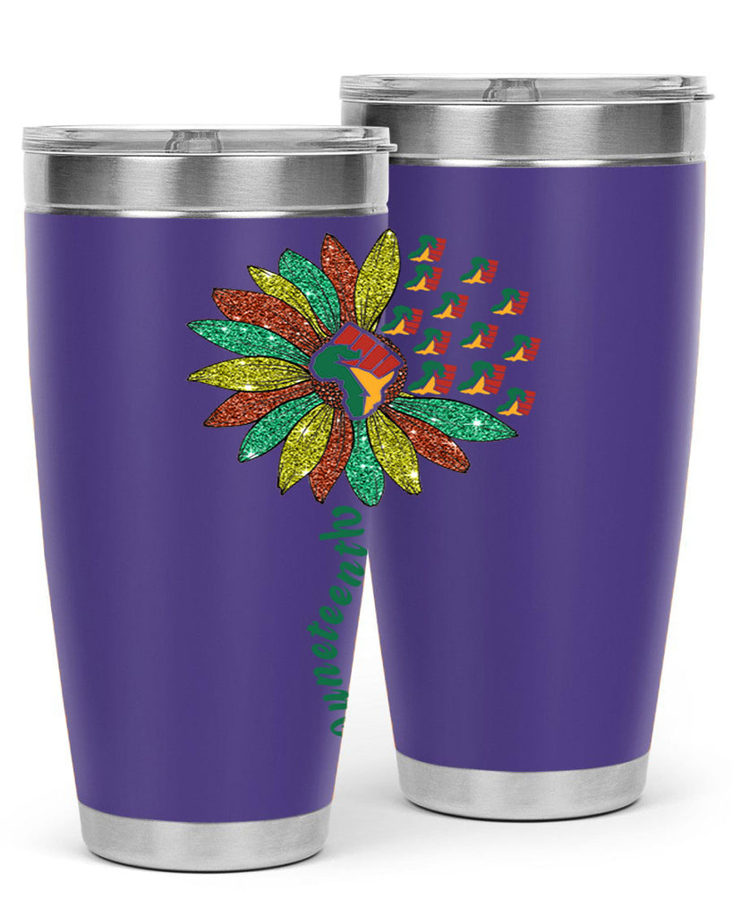 Sunflower Fist Juneteenth Black History 24#- Juneteenth- tumbler