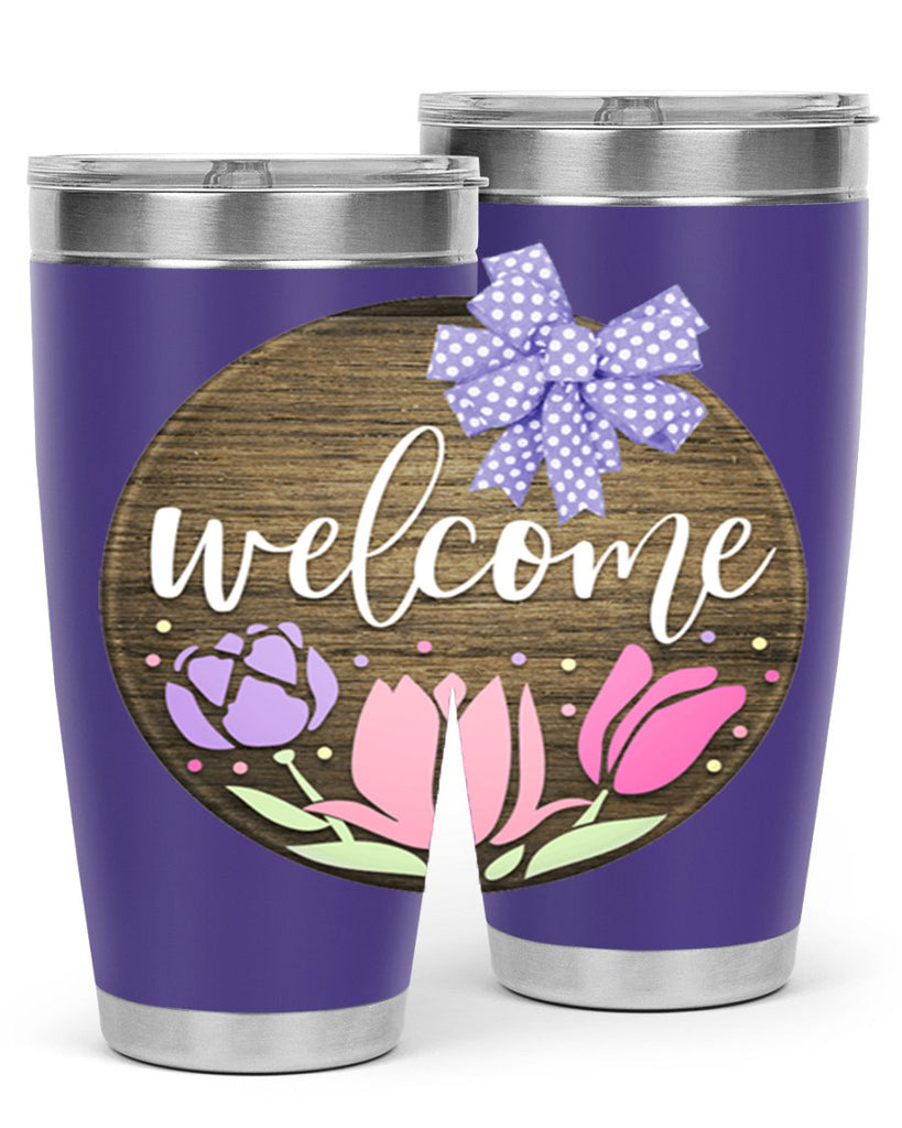 Welcome three flowers Mockup586#- spring- Tumbler
