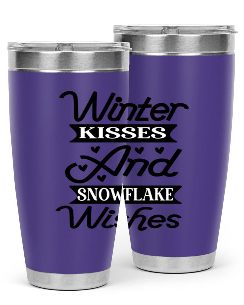 Winter Kisses And Snowflake Wishes 515#- winter- Tumbler