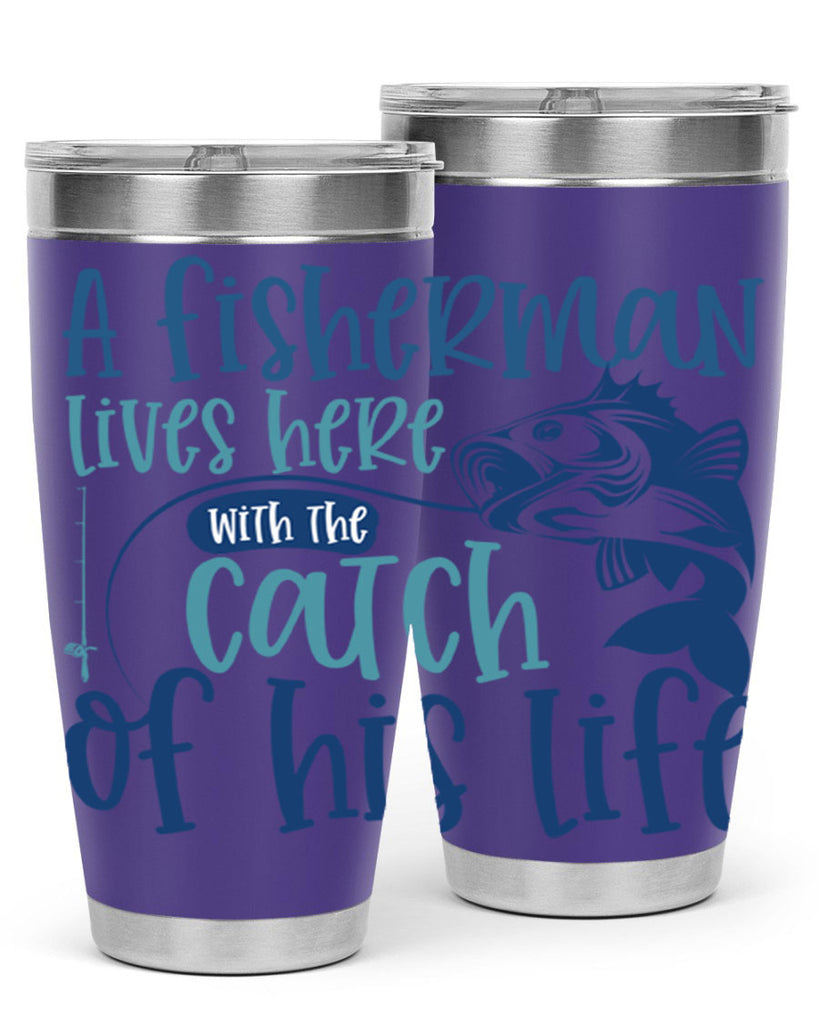 a fisherman lives here with the catch 228#- fishing- Tumbler
